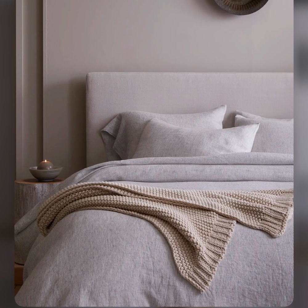 Quince European Linen Stripe Duvet Cover Set King